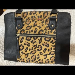 Leopard and black purse